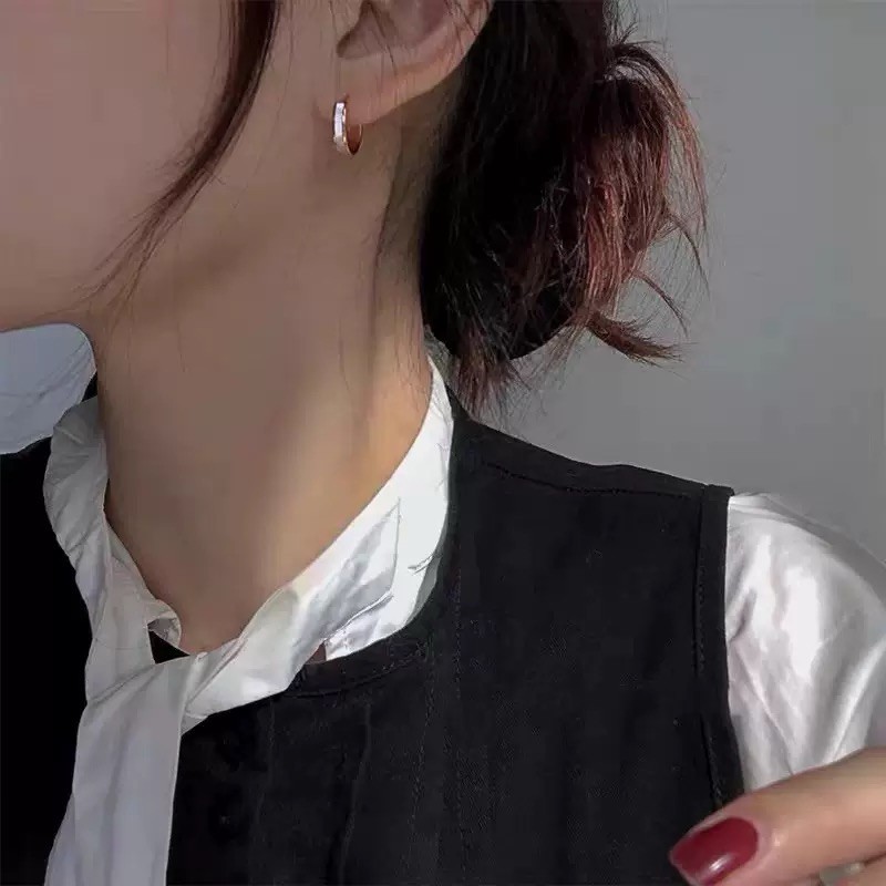 Bông tai vỏ bạc S925 tối giản phù hợp cho nữ thời trang độc đáo
