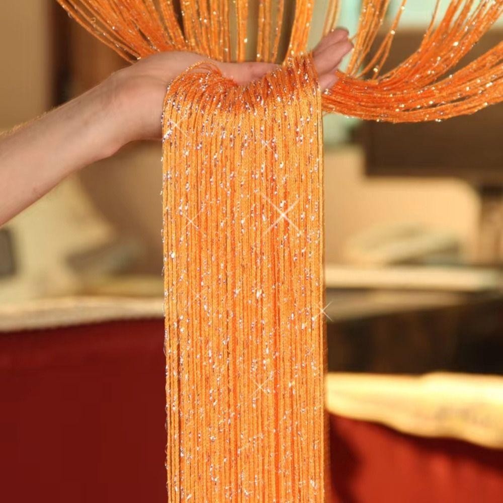 Rèm dây AWNGD, Dây bạc DIY Cửa sổ vách ngăn, Rèm tua rua sáng bóng 1x2m thời trang cho phòng khách gia đình Trang trí nội thất quán cà phê Valance