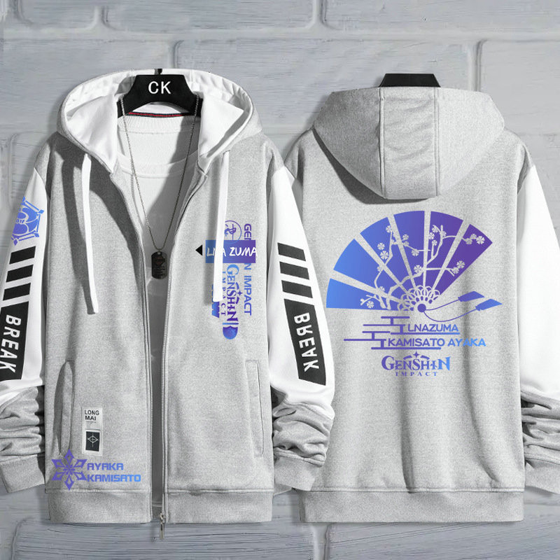 YB1 Áo Khoác Cosplay Kamisato Ayaka từ Genshin Impact - Cardigan Len Unisex Dài Tay