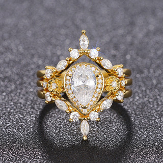 Bộ 3 Món S925 Bạc Zircon Nhẫn Trang Sức Thời Trang Đơn Giản Quà Tặng Nữ