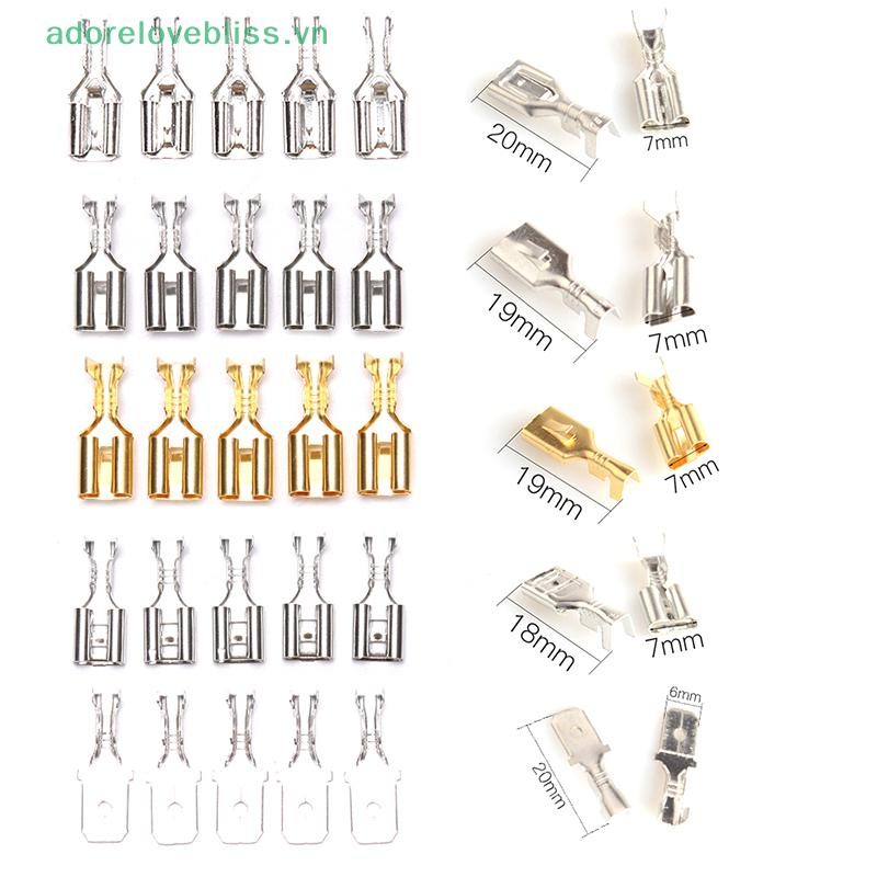 Thêm 50 CÁI 6.3 Crimp Terminal Nam Nữ Spade Connector Crimping Terminals BSS