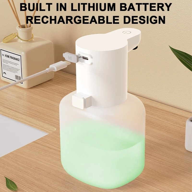 Máy phân phối xà phòng lỏng tự động 550ml Cảm biến hồng ngoại USB có thể sạc lại Đĩa đựng xà phòng điện Máy phân phối vệ sinh cho gia đình