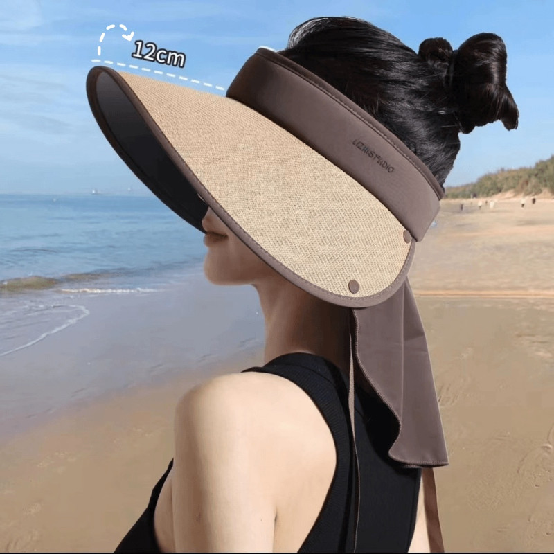 Mũ Rộng Vành Nửa Đầu Chống Nắng UV,Mũ Chống Nắng Nữ Vành Rộng Hở Chóp,Chống Uv Năng Động Trẻ Trung