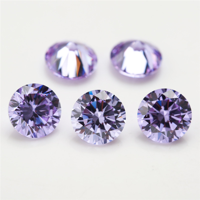 5A Oải Hương Tròn Cắt CZ Đá 15 / 30 Chiếc 4 Mm ~ 10 Mm Rời Cubic Zirconia Cho Trang Sức DIY