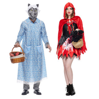 Nam Sói Xấu và Bé Đỏ hóa trang Halloween, trang phục cặp đôi, hóa trang sân khấu, Carnival