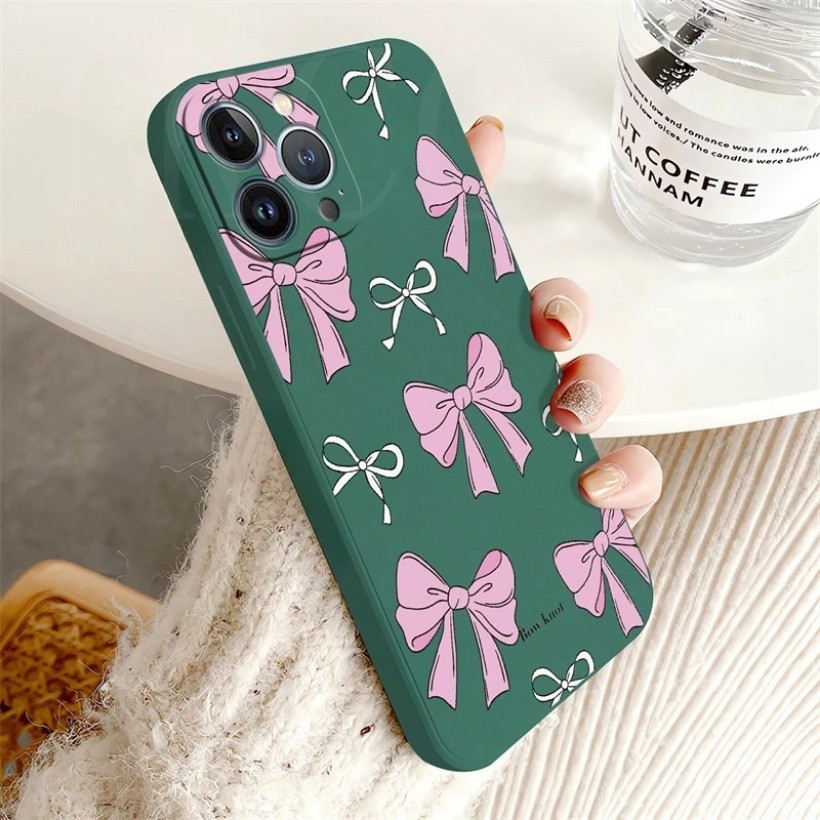 Ốp điện thoại silicon mềm chống sốc cho Huawei Nova 13i 7i 3i 4e 5T Y70 Y71 Y72 Y7A Y9S Y9 Prime 2019 Vỏ nút thắt nơ màu hồng