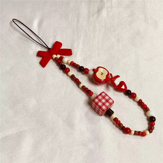 Bowknot Fruit Cat Dây chuyền đa năng Mặt dây chuyền cho vỏ điện thoại Móc khóa Dây buộc