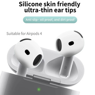 Tai nghe không dây 3 cặp silicon siêu mỏng cho Airpods 4/3/2/1, chống trầy xước, chống trượt, đen/trắng/trong suốt