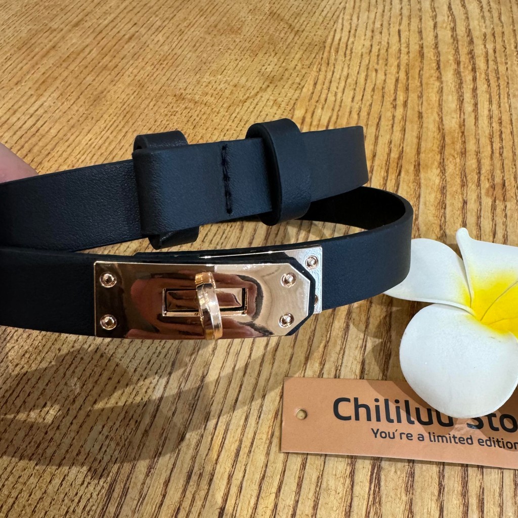 Thắt lưng da Chililuu thắt lưng bản nhỏ thời trang dễ phối đồ phong cách thanh lịch
