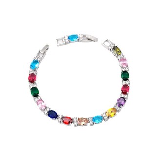 Châu Âu Mỹ ins Phong Cách Mới Vòng Tay Zircon Màu Pha Lê Nữ