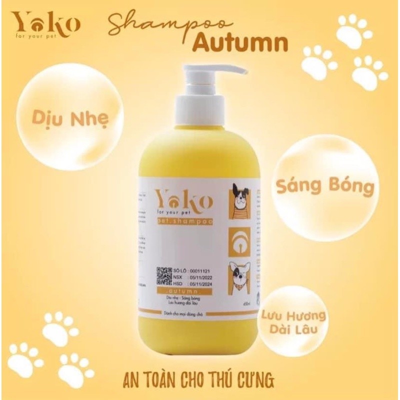 Sữa tắm Yoko dưỡng lông chó mèo - Sữa tắm cao cấp thương hiệu chuyên Spa 450ml