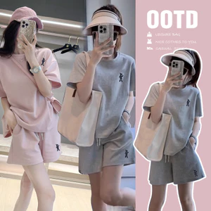 Bộ đồ bà bầu Quần Short nâng bụng mùa hè + Bộ đồ hai mảnh ngắn tay