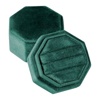 Hộp đựng nhẫn nhung hình bát giác Jay cho ba chiếc nhẫn Hộp trưng bày đính hôn Flannel mềm