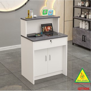 Quầy tiếp tân, thu ngân, tính tiền gỗ MDF QTT435 - VĐ Smart Furrniture NỘI THẤT LẮP RÁP VIENDONGADV
