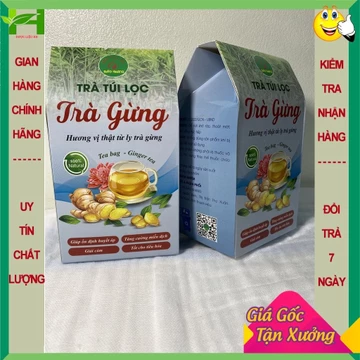Trà gừng túi lọc Bảo Khang hộp 40 gói, lưu thông máu, giải cảm, người huyết áp thấp, tốt tiêu hóa