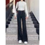 Quần jeans nữ màu đen dáng rộng, quần bò nữ lưng cao thời trang Xứ A Nam