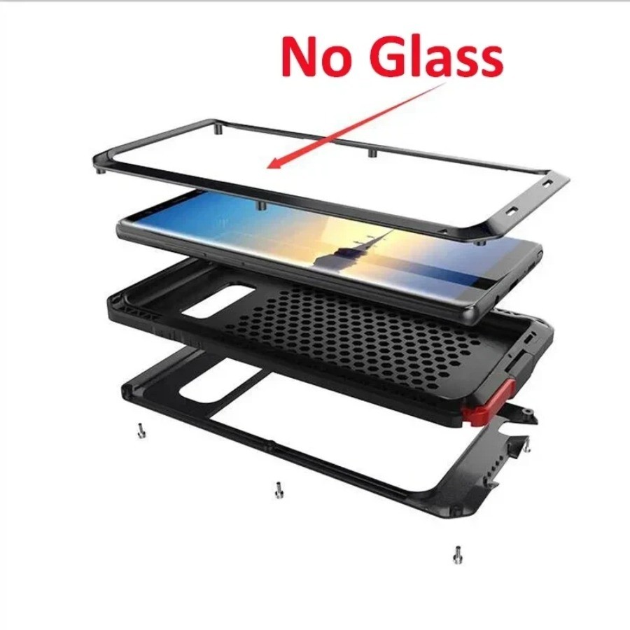 Dành Cho Samsung Galaxy S26 S25 S24 S23 S22 S21 Ultra S10 S20 Plus Sang Trọng Giáp Kim Loại Chịu Lực Bảo Vệ Ốp Lưng Chống Sốc