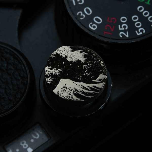 · Lán n ng g n 🏻 y · Nút Shutter FUJI FUJI Lycra SLR Micro Single Camera Shutter Nút Nắp Nút Kim Loại Đồng Thau Nút Shutter