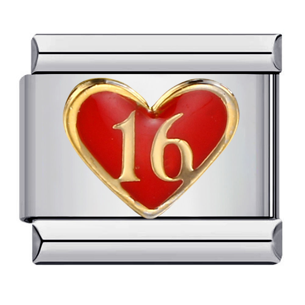 Big Red Love Thép Titan Hàn Nhỏ Giọt DIY Ý Mô Đun Vòng Tay Ý Charm Vòng Tay