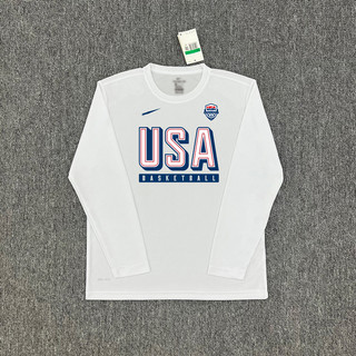 Đội Mỹ Huấn Luyện Bóng Rổ Đồng Phục USA Thế Vận Hội Paris Đội Giấc Mơ Ngực Cờ Phong Cách Nhanh Khô Áo Thun Dài Tay Cà Ri James Khởi Động Thể Thao Bắn