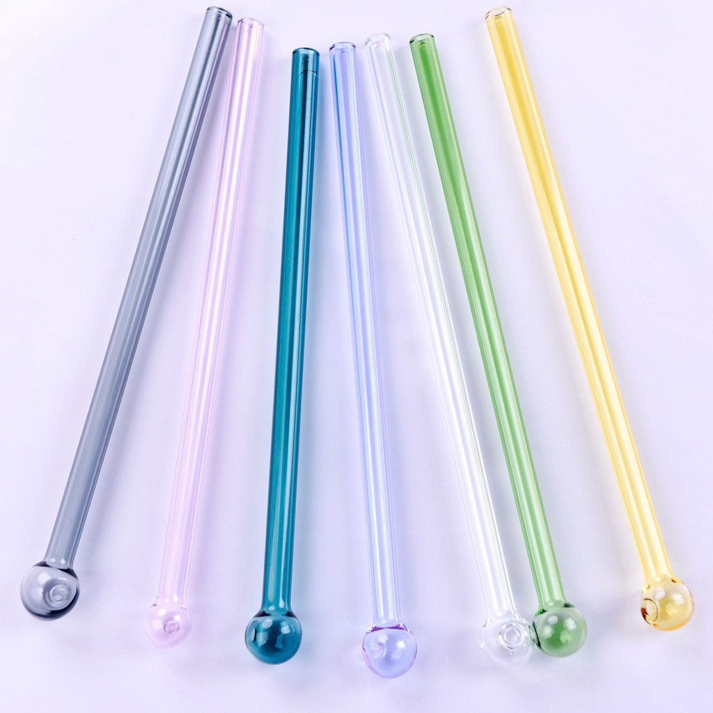 Ống hút thủy tinh Ống hút thủy tinh trong suốt Uống nước có thể tái sử dụng cho đồ uống lạnh và nóng Ống hút 7.1 inch (18cm)