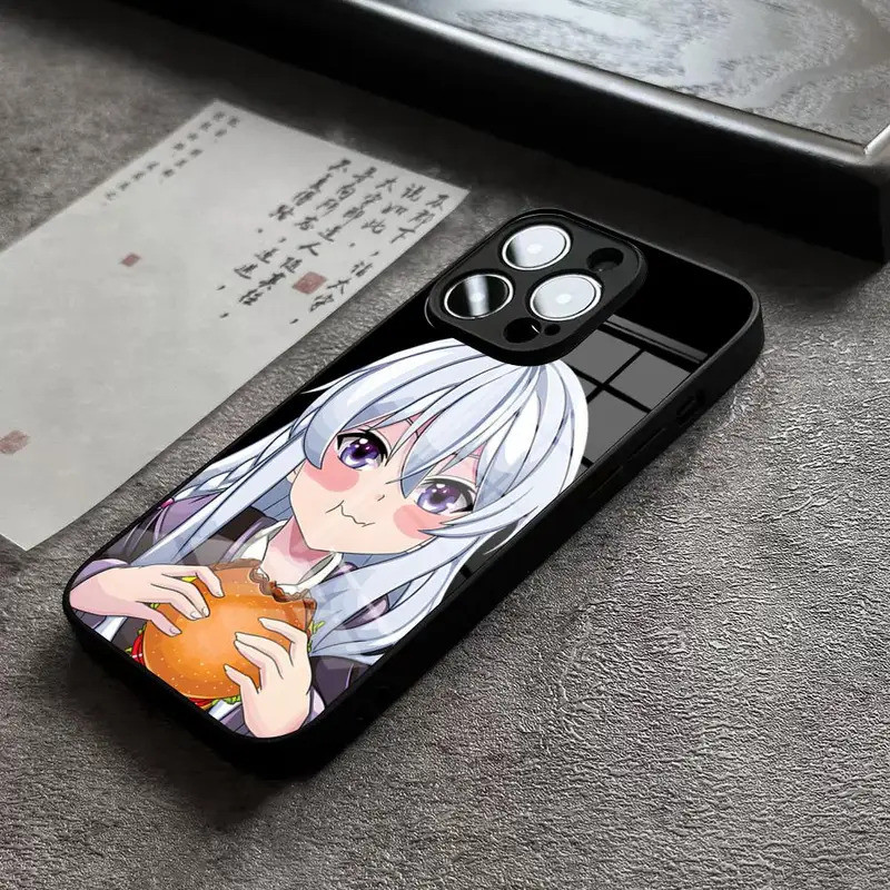 BK-1 Anime Dễ Thương Elaina Ốp lưng iPhone 17,15 Pro Max 14 Plus 12 Mini 11 13 X XR XS 8 7 Plus SE Ốp Lưng Kính Cường Lực
