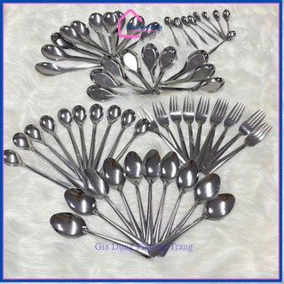 Combo 10 Muỗng canh bầu, canh vuông , Muỗng súp nhọn - Muỗng Inox dày cao cấp - Phương Trang