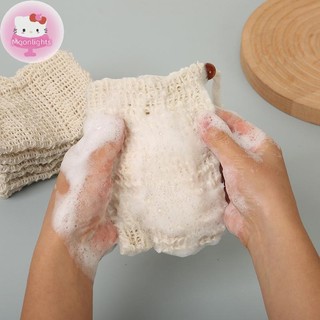 Moonlights Vải Lanh Cotton Tự Nhiên Tạo Bọt Túi Xà Phòng Tiết Kiệm Lưới Massage Tẩy Tế Bào Chết Túi Tắm Máy Làm Bong Bóng Dụng Cụ Vệ Sinh EN