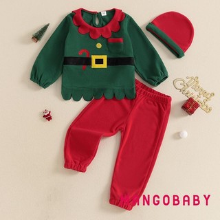 Mg-kid Ông Già Noel Bộ Trang Phục Lông Cừu Dài Tay Áo Co Giãn Eo Quần Mũ Trang Phục Hóa Trang Cho Giáng Sinh Halloween Đảng