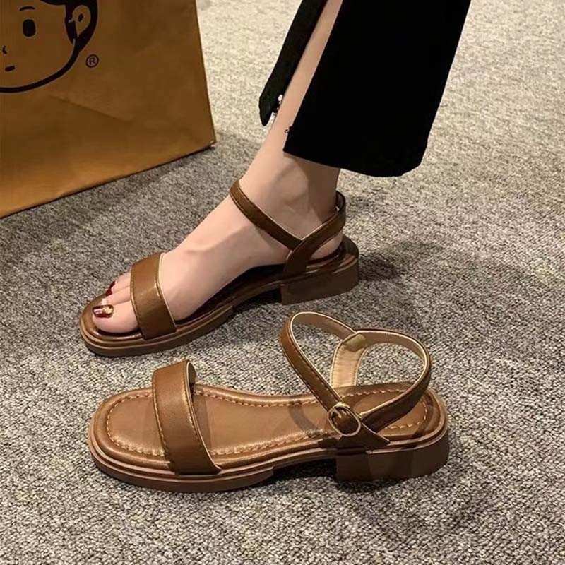🔥Còn hàng🔥Giày sandal hở mũi mùa hè dành cho nữ  trắng, đen và nâu cỡ 35-42