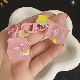 [Gou] Hoạt Hình Lợn Hồng Dạ Quang Nhân Vật Móc Khóa Nhựa Móc Khóa Mặt Dây Chuyền Túi Điện Thoại Đồ Trang Trí Quà Tặng VN