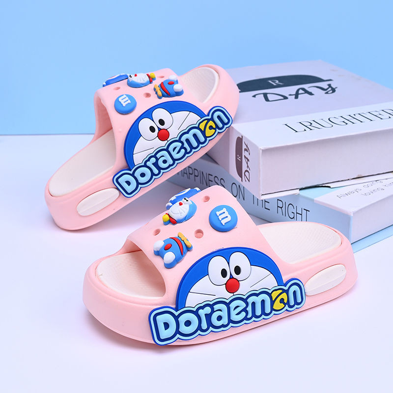 Hàng sẵn có Dép trẻ em Bé trai Phim hoạt hình mới Doremon Big Kids Đế mềm chống trượt trong nhà Mặc ngoài trời cho bé trai