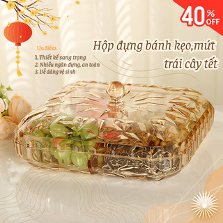 Khay Mứt Tết Bunnies House Đựng Bánh Kẹo Trong Suốt Đa dạng mẫu Trang Trí để bàn Ngày tết