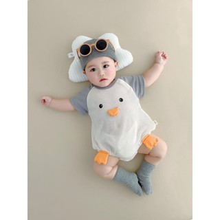 Quần áo trẻ sơ sinh Bộ liền quần vịt dễ thương cho bé 0-24 tháng - Chất liệu cotton mềm mại cho bé trai và bé gái