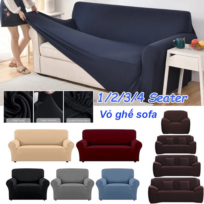 Vỏ ghế sofa, bọc ghế sofa trơn,Vải siêu căng,Phong cách đa dạng (1/2/3/4 chỗ ngồi)