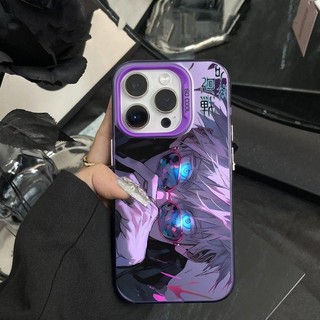 Anime Jujutsu Kaisen Gojo Satoru Ryomen Ốp Lưng Cho Iphone 16 15 14 13 12 11 Pro Max 16 Plus Vỏ Điện Thoại Cứng Acrylic Laser IMD Armor Chống Sốc In Mờ