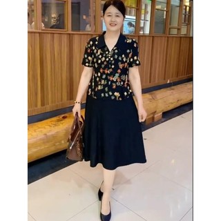 Đầm trung niên cho mẹ, Váy trung niên cho mẹ mẫu VGA đi chơi dự tiệc sang trọng cao cấp chất liệu thun co giãn 4 chiều
