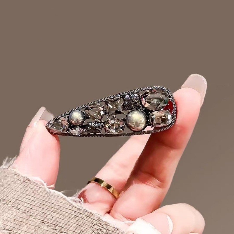 Mauropoli [Sẵn Sàng] Kẹp Tóc Ngọc Trai Kim Cương Giả Nữ Phong Cách Mới Tinh Tế Bên Nổ Kẹp Tóc Trán Gãy Kẹp Mỏ Vịt Thời Trang