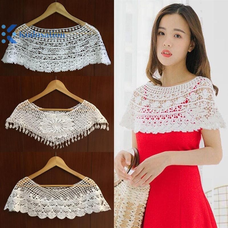Kudosation Nữ Dệt Kim Rỗng Ra Khăn Choàng Quấn Cưới Cô Dâu Dạ Hội Đầm Ren Khăn Choàng Cưới Hoa Hướng Dương Ren Khăn Shrug Mũi Poncho