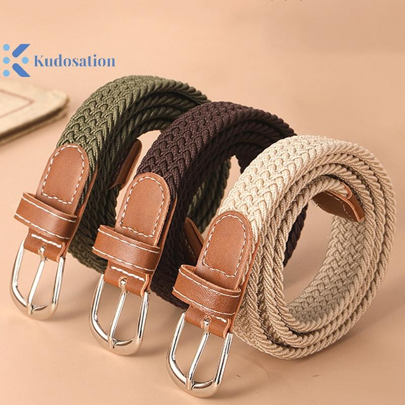 Kudosation Vải Dệt Thắt Lưng Da Không Đục Lỗ Quần Jean Nữ Phù Hợp Với Xu Hướng Thắt Lưng Co Giãn