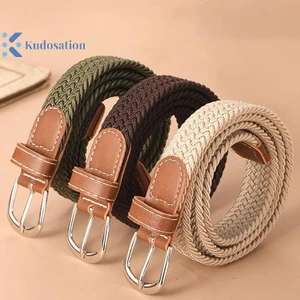 Kudosation Vải Dệt Thắt Lưng Da Không Đục Lỗ Quần Jean Nữ Phù Hợp Với Xu Hướng Thắt Lưng Co Giãn