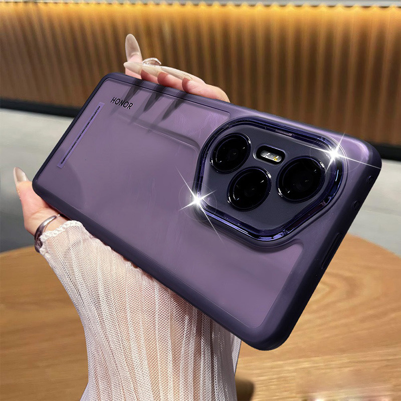 Dành Cho Honor 300 Pro 200 Smart 100 70 80 90 Lite 5G Matte Case Silicon Trong Suốt Bảo Vệ Ống Kính Máy Ảnh