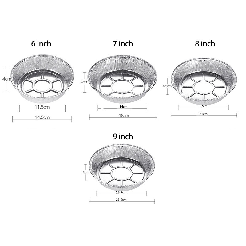 Set 20 khay giấy bạc đựng thực phẩm dùng cho nồi chiên không dầu size 24cm dùng cho nồi 12-15 lít