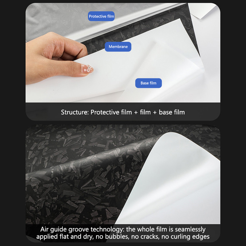 Seametal Xe Ô Tô Sợi Carbon Bảo Vệ Phim PET Bóng Rèn Bọc Miếng Dán Tự Dính Xe Máy Xe Máy Decal Bọc