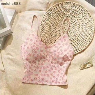 Meisha888 Mùa Hè Retro Hoa Cami Có Miếng Lót Ngực Nữ Cổ Chữ V Không Tay Mỏng Tank Top Đẹp