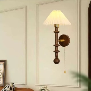 AIMI Bắc Âu Retro Đèn Tường Nhà Phòng Khách Phòng Ngủ Đèn Đầu Giường Có Dây Kéo Công Tắc Học Đọc Sách Ba Màu Đèn Treo Tường Cầu Thang