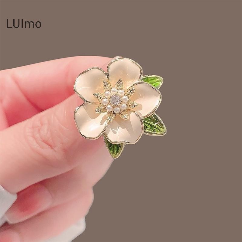 Luimo Thời Trang Gardenia Hoa Dầu Nhỏ Giọt Men Trâm Cài Cho Nữ Quần Áo Phụ Kiện Trang Sức Quà Tặng SBS