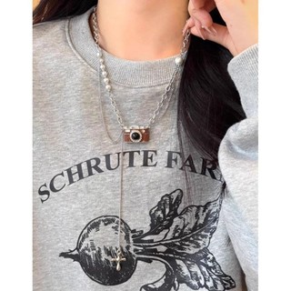 Vòng cổ mặt dây chuyền máy ảnh ASDFGER, Vòng cổ áo len Kaki cổ điển màu nâu cổ điển, Hip-Hop hợp thời trang Phụ kiện thời trang phong cách sang trọng độc đáo dành cho các cô gái mát mẻ