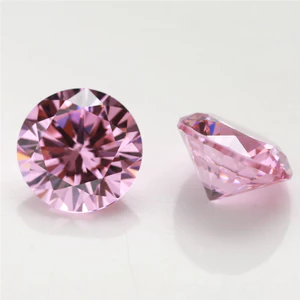 5A Hồng Tròn Cắt CZ Đá 15 / 30 Chiếc 4 Mm ~ 10 Mm Rời Cubic Zirconia Cho Trang Sức DIY