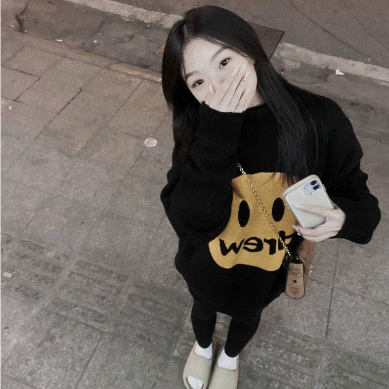 Áo Len Đờ Riu Mặt Vàng KCloset Áo Sweter Chất Len Xù Dày Dặn Dáng Rộng Nam Nữ NA545